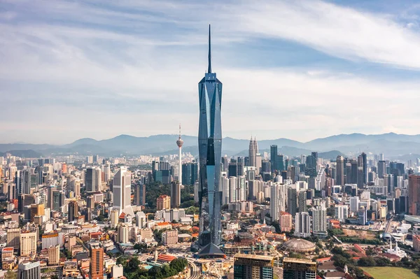 stock image Malaysia, Kuala Lumpur, January 2023 - Aerial view of Warisan Merdeka Tower. It is one of the tallest buildings in the World