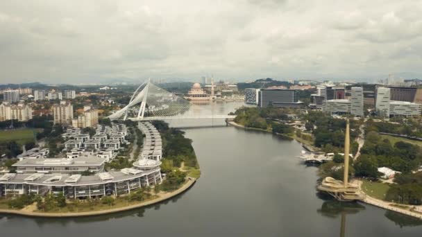 Flygfoto Över Putrajaya Det Stad Malaysia Söder Kuala Lumpur — Stockvideo