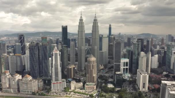 Malaysia Kuala Lumpur January 2023 Aerial View Downtown Its Famous — Video Stock