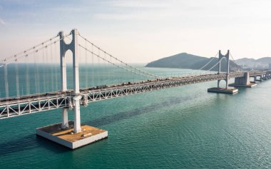Aerial view of Gwangan Bridge in Busan