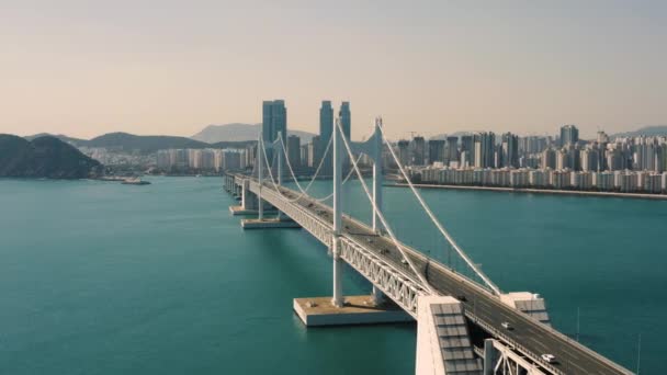 Aerial View Gwangan Bridge Busan — Stockvideo