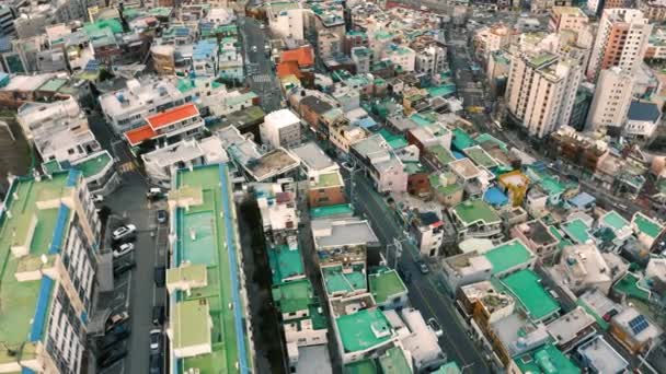 Residential District Busan Aerial View — Stock Video