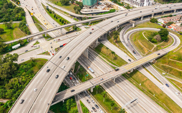 Aerial view of highway in Kuala Lumpur