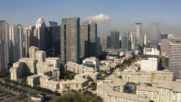 Aerial View Bonifacio Global City Financial Business District Taguig Metro — Αρχείο Βίντεο