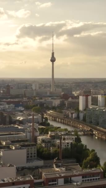 Letecký Pohled Berlín Svislé Video — Stock video