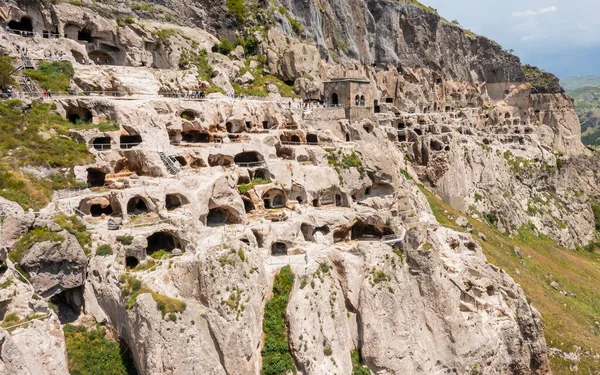 Vista Aérea Vardzia Sitio Del Monasterio Cueva Georgia Meridional — Foto de Stock