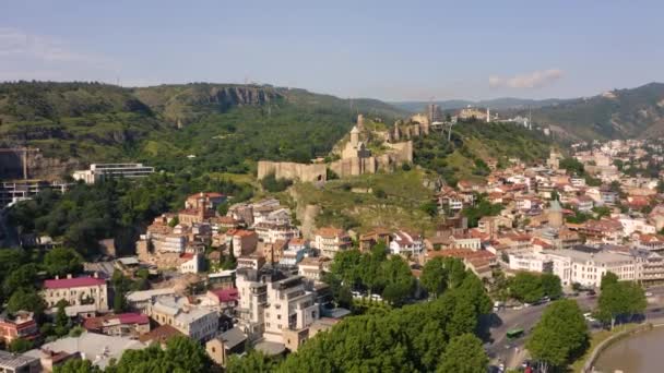 Old Town District Tbilisi Aerial View — Video