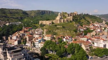 Old town district of Tbilisi. Aerial view