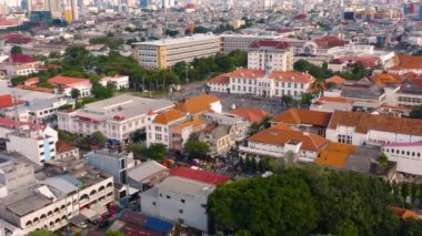 Jakarta 'nın eski mahallesi. Hava görünümü