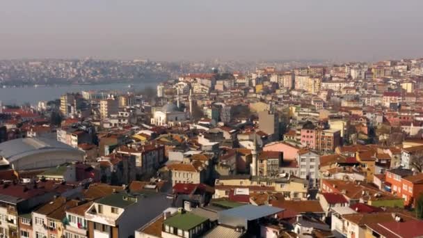 Vista Aérea Del Distrito Beyoglu Estambul — Vídeos de Stock
