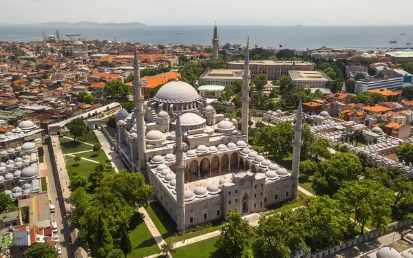 Αεροφωτογραφία Του Suleymaniye Τζαμί Στην Κωνσταντινούπολη Royalty Free Εικόνες Αρχείου