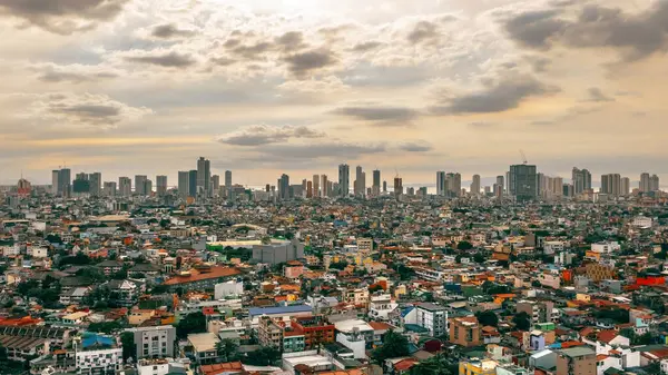 Aerial View Manila City Sunset Fotografie de stoc