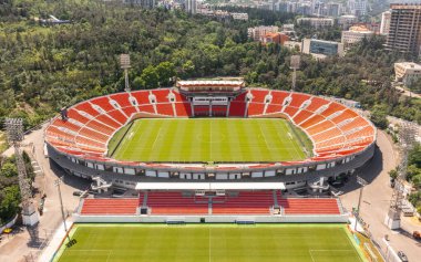 Gürcistan, Tiflis, Haziran 03, 2024 - Vake Park 'taki Mikheil Meskhi Stadyumu' nun havadan görünüşü