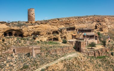 Gürcistan 'daki Natlismtsemeli Manastırı' nın havadan görünüşü. Saint John Manastırı olarak da bilinir.