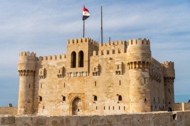 İskenderiye, Mısır 'daki Qaitbay Kalesi manzarası