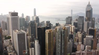 Hong Kong 'un gökdelenleri. Hava görünümü