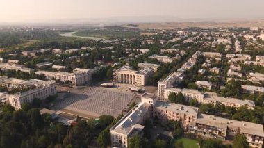 Rustavi şehir merkezinin hava görüntüsü