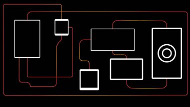 Çizgili teknoloji devre kartı vektör kavramı soyut arkaplan