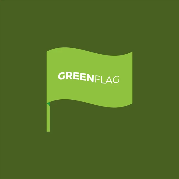 Yeşil Bayrak Zole Vektör Llüstrasyonu — Stok Vektör