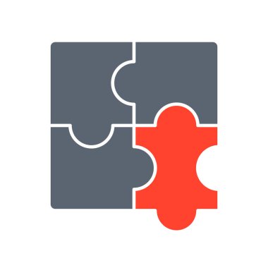 Kırmızı Bulmaca. İzole Vektör İllüstrasyonu.