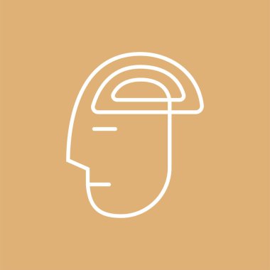 The abstract sign of wired head. Isolated Vector Illustration