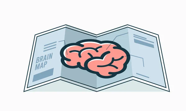 Brain Map Isolated Vector Illustration — Vetor de Stock