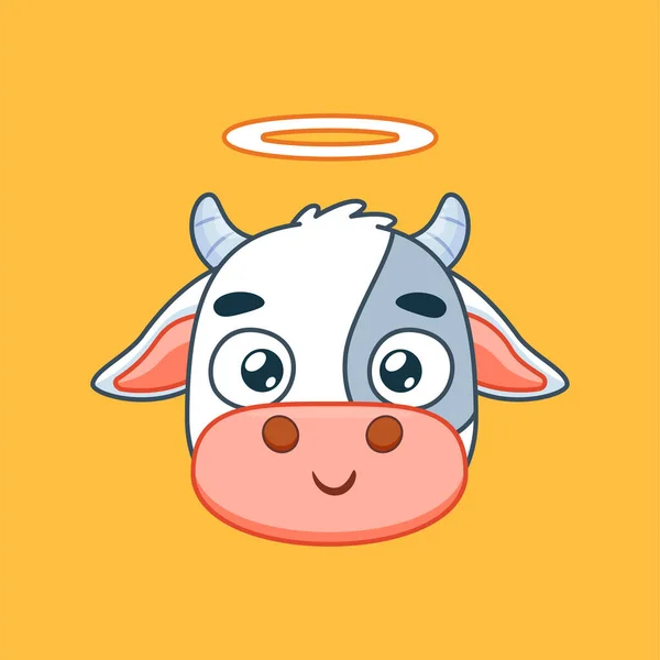 Cute Cow Halo Ring Isolated Vector Illustration — Vector de stock