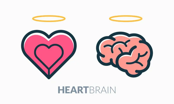 Heart Brain Halo Ring Isolated Vector Illustration — Stock Vector