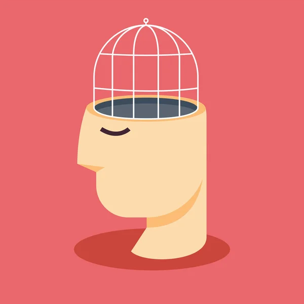 Abstract Face Cage Head — Stock Vector