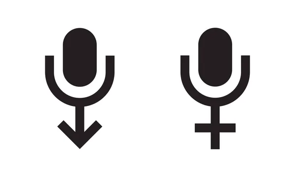 Abstrakcyjny Znak Mikrofonu Zmieszanego Znakiem Płci Izolowana Ilustracja Wektora — Wektor stockowy