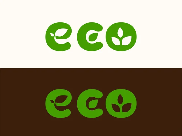 Abstrakcyjną Literę Znaku Eco Izolowana Ilustracja Wektora — Wektor stockowy