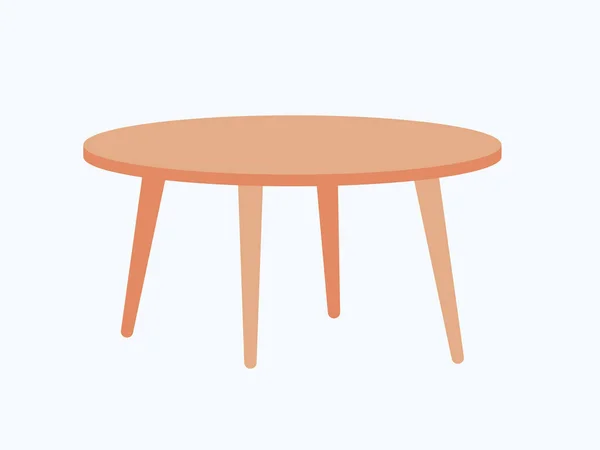 Rounded Wood Table Isolated Vector Illustration — Stock Vector