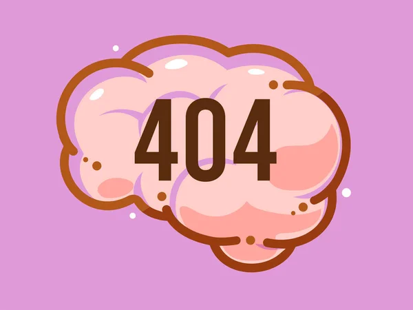 Illustration Eines Gehirns Mit Der Nummer 404 — Stockvektor