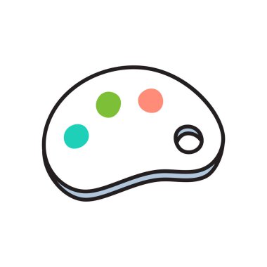 Boya paletinin bir çizimi. İzole Vektör İllüstrasyonu