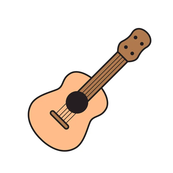 Uma Ilustração Uma Guitarra Ilustração Vectorial Isolada —  Vetores de Stock
