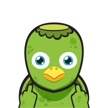 Bir Kappa Orta Parmakları gösteriyor. İzole Vektör İllüstrasyonu