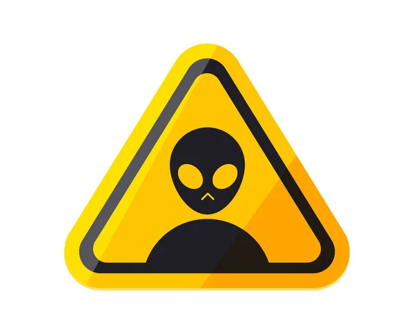Warning Sign Alien Isolated Vector Illustration — Stock Vector