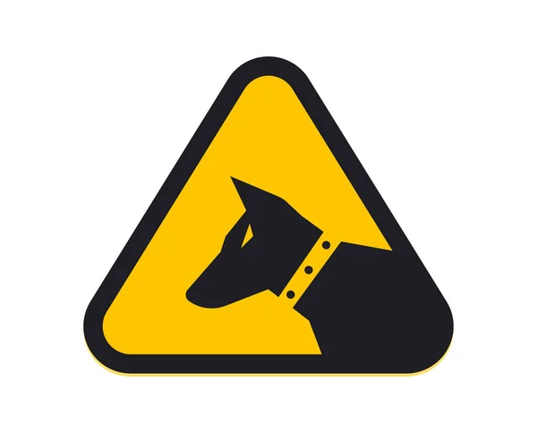 Предупреждающий Знак Собаки Изолированная Векторная Иллюстрация — стоковый вектор