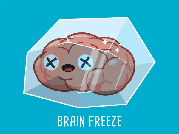 Beyin donması hakkında komik bir illüstrasyon. İzole Vektör İllüstrasyonu