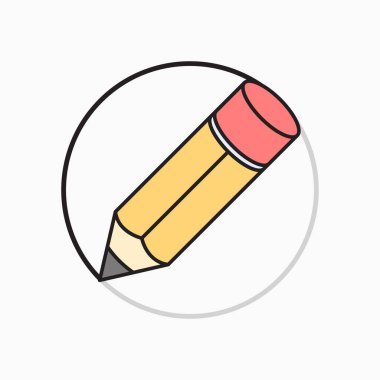 Bir kalem ve mükemmel bir daire. İzole Vektör İllüstrasyonu