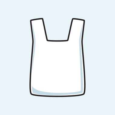 Beyaz arka planda plastik bir torba. İzole Vektör İllüstrasyonu