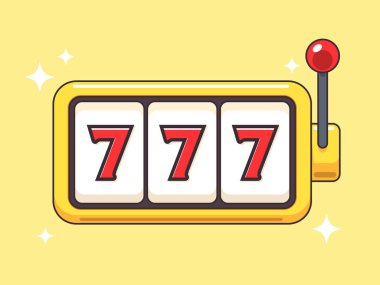 777 numarayı gösteren bir makine yuvası. Vektör İllüstrasyonu