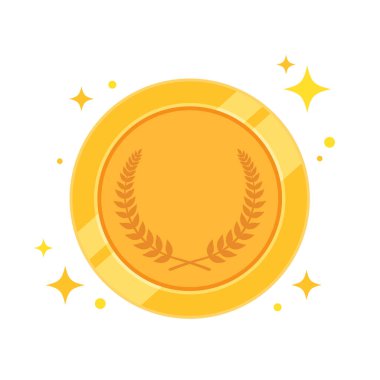 Boş bir altın para. İzole Vektör İllüstrasyonu