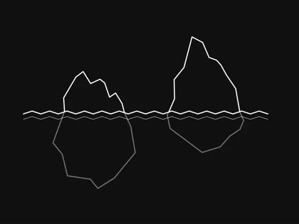 Gráfico Motivação Simples Fundo Escuro Esboço Dois Iceberg Ilustração De Stock