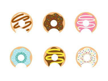 Geçmişi çörek olan altı isimsiz profil. İzole Vektör İllüstrasyonu