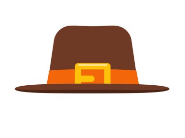 Kahverengi bir şapkanın çizimi. İzole Vektör İllüstrasyonu