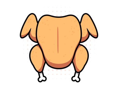 Çiğ hindi etinin bir çizimi. İzole Vektör İllüstrasyonu