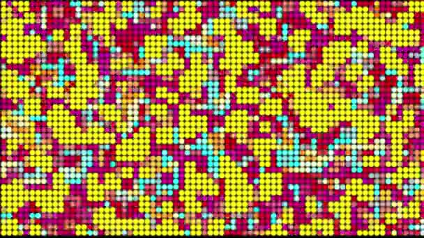 摘要动画背景 闪烁着五彩斑斓的几何马赛克波图案从中心向外蔓延 壁纸循环动画 — 图库视频影像