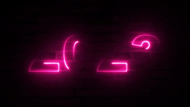 新年快乐2023 粉色霓虹灯在黑色背景上照亮了2023圈动画 庆祝假日的概念 — 图库视频影像