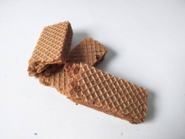 Beyaz bir arka plan üzerinde izole Çikolatalı gofret